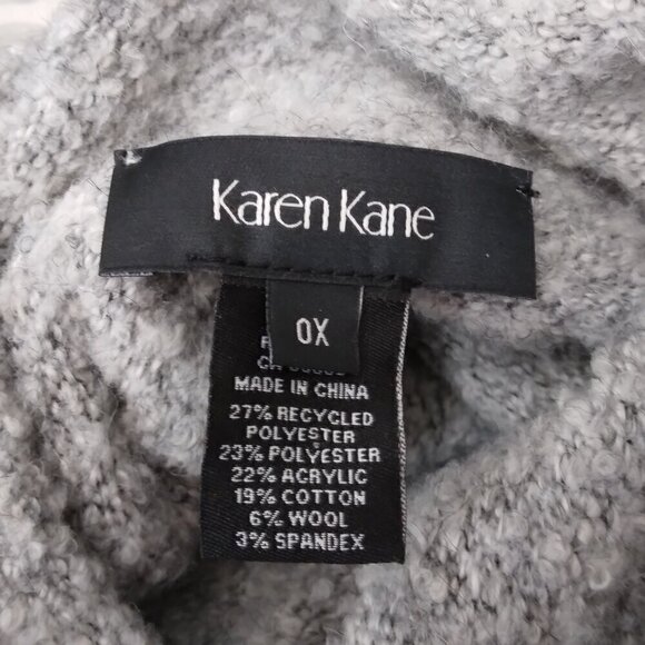 Karen Kane | NWT Color Block Wool Cotton Blend Sweater Gray Black | Size 0X - Picture 5 of 8